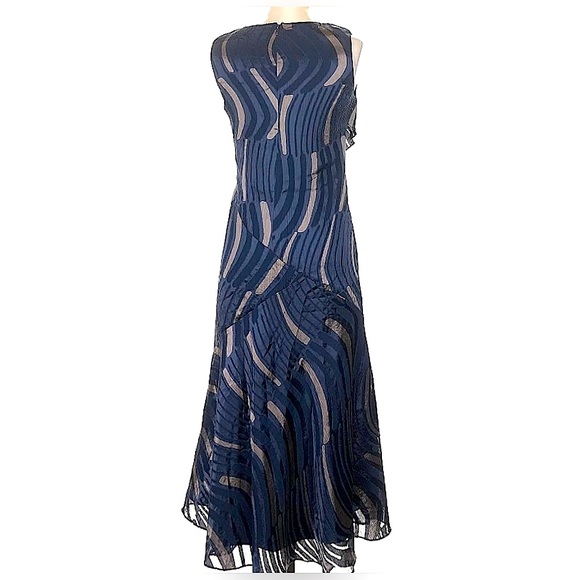 LAFAYETTE 148 New York Navy Patterned Maxi Dress - Picture 2 of 12